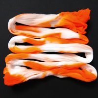 Многоцветный капрон для цветов, цвет: МК081 белый, ярко-оранжевый