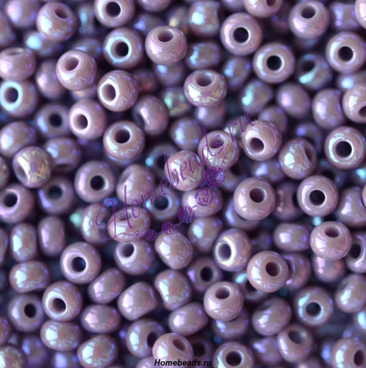 Бисер Чехия, керамический радужный, фиолетовый, 24020