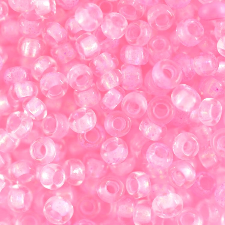 Бисер Glace (210), прозрачный, розовый
