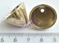 Конус 15*22 мм(18 мм внутр), цвет: серебро