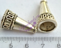 Конус 23*13 мм(10 мм внутр), цвет: серебро