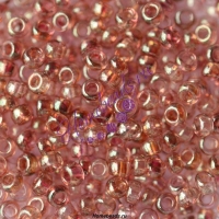 Бисер Чехия, прозрачный кристалл блестящий, розовый, 48095