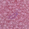 Бисер Чехия, прозрачный с прокрасом, розовый, 38694
