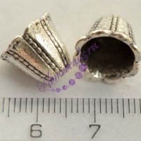 Конус 10*12 мм(9 мм внутр), цвет: серебро