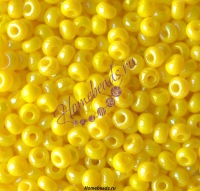 Бисер Чехия, керамический радужный, желтый, 84110